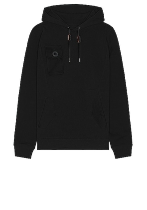 ALPHA INDUSTRIES Mixed Media Hoodie in Black - Black. Size M (also in L, S).