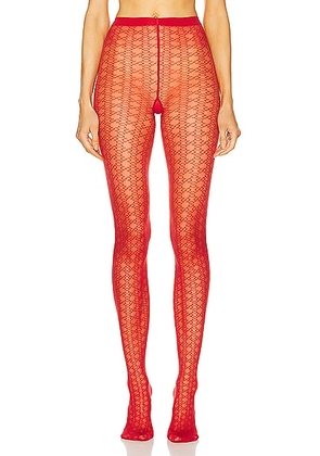 Wolford X Simkhai Sheer Pattern Tight in Red - Red. Size M (also in L, XS).