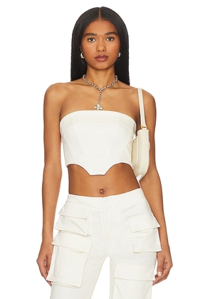 h:ours Sedona Corset Crop Top in Cream. Size M, XL, XS.