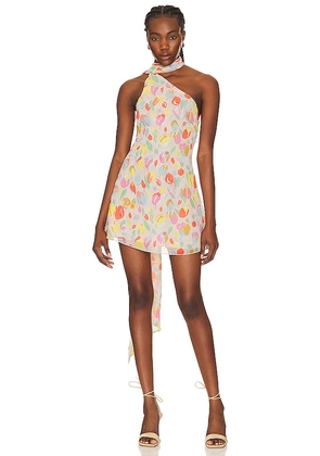 For Love & Lemons Audrey Mini Dress in Cream. Size M, S, XL.