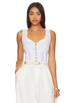 Free People Amelia Corset Top in White. Size M, S, XL.