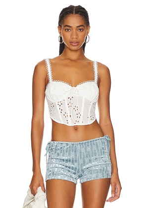 For Love & Lemons Sammie Crop Top in White. Size XL.