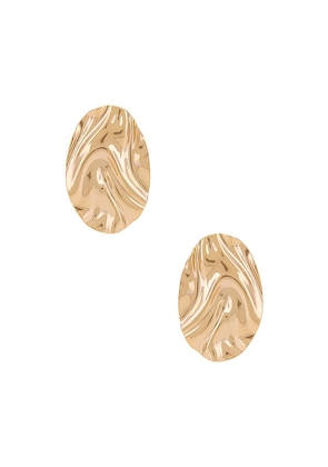 By Adina Eden Fluid Oval Earring in Metallic Gold.