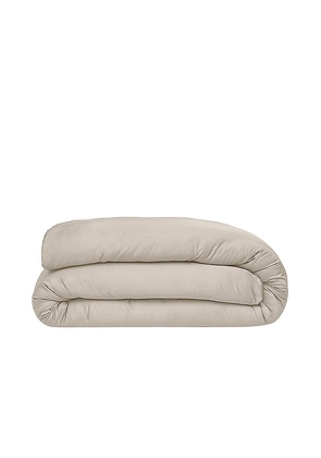 Ettitude Twin Sateen Solid Duvet Cover in Ivory.