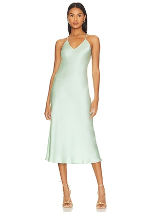 DANNIJO Cross Strap Midi Slip Dress in Mint. Size S, XL, XS.