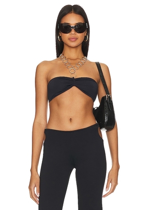 Indah Vera Ring Bandeau Top in Black. Size XS.