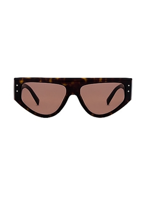 Dolce & Gabbana Flat Top Oval Sunglasses in Havana - Black. Size all.