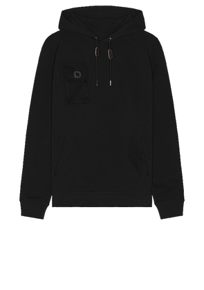 ALPHA INDUSTRIES Mixed Media Hoodie in Black. Size L, S.
