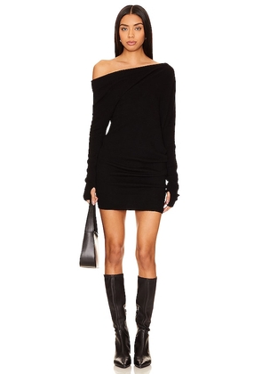Enza Costa Slouch Sweater Dress in Black. Size XL, XS.