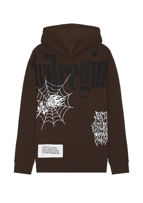 Civil Regime Web of Ours Classic Independent Hoodie in Brown. Size S.