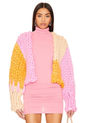 Hope Macaulay Athena Colossal Knit Jacket in Pink. Size S/M.