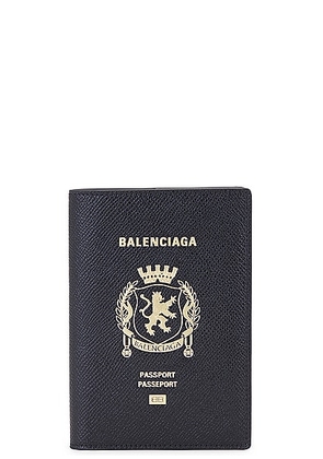 Balenciaga Passport Holder Wallet in Black - Black. Size all.