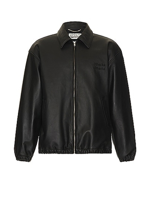 WACKO MARIA Leather 50'S Jacket in Black - Black. Size M (also in L, XL/1X).