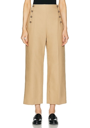 Polo Ralph Lauren Wide Leg Cropped Pant in Monument Tan - Tan. Size 0 (also in 2, 4, 6).