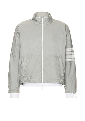 Thom Browne Funnel Neck Nylon Ripstop Jacket in Light Grey - Grey. Size 1 (also in 2, 3).