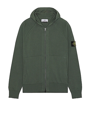 Stone Island Hooded Cardigan in Musk - Green. Size M (also in S).