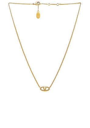 Valentino Garavani V Logo Moon Necklace in Oro - Metallic Gold. Size all.