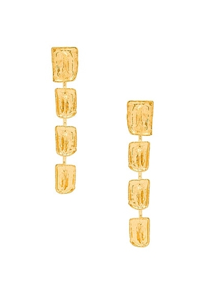 TOM FORD Brass Earrings in Vintage Gold - Metallic Gold. Size all.