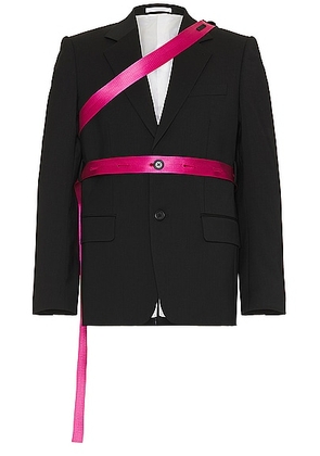 Helmut Lang Seatbelt Blazer in Black & Pink - Black. Size 40 (also in ).