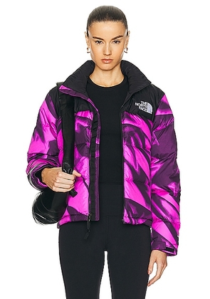The North Face 1996 Retro Nuptse Jacket in Violet Crocus Garment Fold Print - Purple. Size L (also in M, S, XL, XS).
