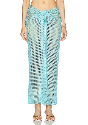 Bananhot Midi Net Sarong in Sky Blue - Teal. Size all.