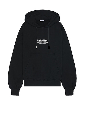 OFF-WHITE Ironic Quote Over Hoodie in Black & White - Black. Size L (also in M, XL/1X).