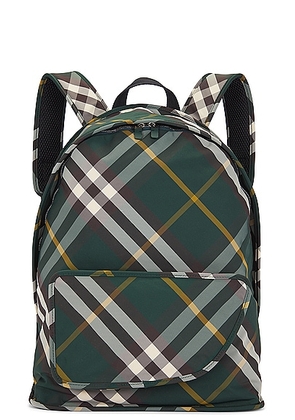 Burberry Check Pattern Backpack in Ivy - Dark Green. Size all.