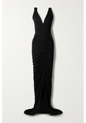 Givenchy - Open-back Ruched Crepe Gown - Black - FR34,FR36,FR38,FR40,FR42