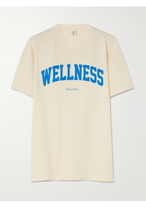 Sporty & Rich - Wellness Ivy Printed Cotton-jersey T-shirt - Cream - x small,small,medium,large,x large