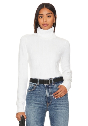 L'Academie Nellis Ribbed Crop Top in White. Size S, XL, XS.