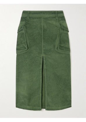 HALFBOY - Cotton Cargo Midi Skirt - Green - 24,25,26,27,28,29,30,31,32