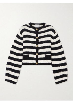 HALFBOY - Alice Striped Cotton-blend Cardigan - Black - x small,small,medium,large