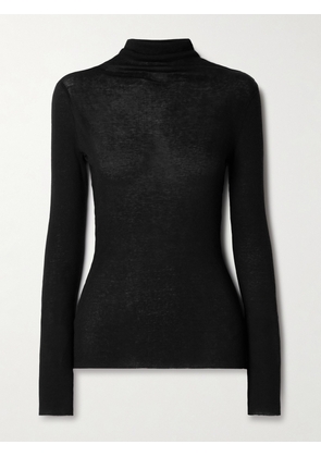 James Perse - Ribbed Cotton And Cashmere-blend Turtleneck Top - Black - 0,1,2,3,4