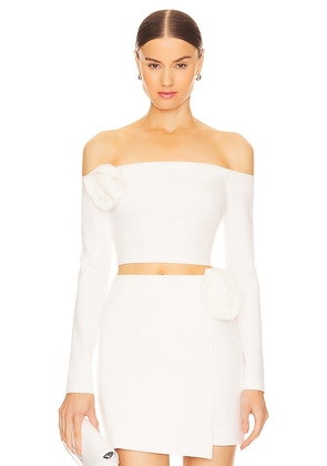 NICHOLAS Elaina Off The Shoulder Top in White. Size S, XS.