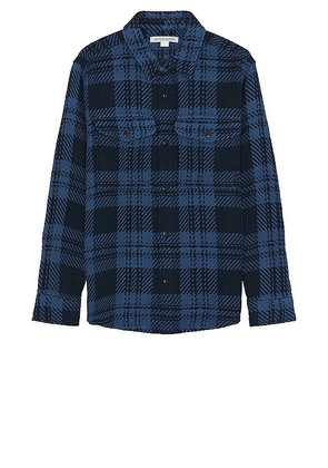 OUTERKNOWN Cloud Weave Shirt in Navy. Size M, S, XL/1X.