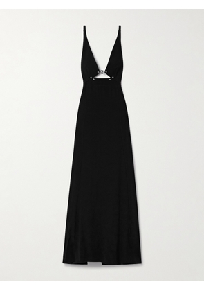 Rabanne - Cutout Embellished Crepe Maxi Dress - Black - FR34,FR36,FR38,FR40,FR42,FR44