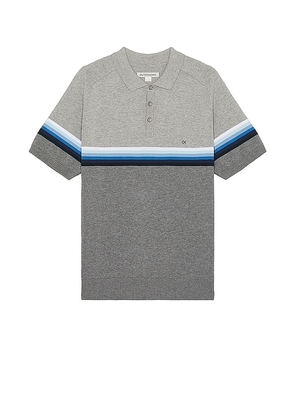 OUTERKNOWN Nostalgic Short Sleeve Sweater Polo in Grey. Size L, S, XL/1X.