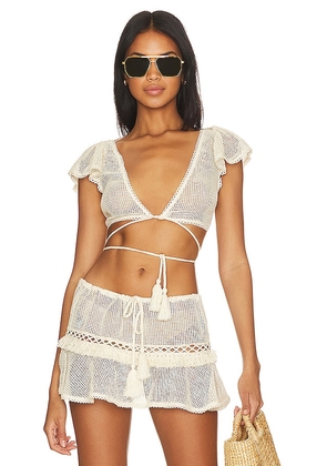 Tularosa Caliope Crop Top in Neutral. Size XL.