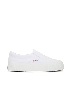 Superga 2740 Mid Platform Slip On Sneaker in White. Size 7, 8.5, 9, 9.5.