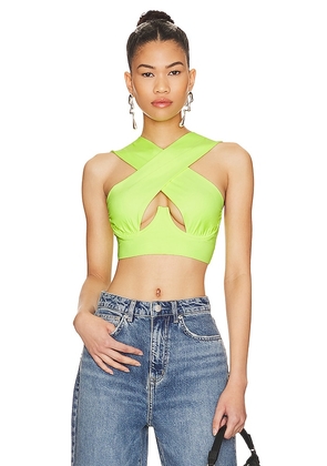 superdown Kacie Cross Over Top in Green. Size XS.