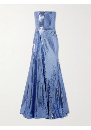 Alex Perry - Strapless Sequined Tulle Gown - Blue - UK 6,UK 8,UK 10,UK 12,UK 14