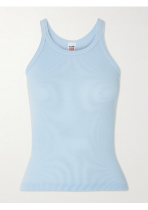 RE/DONE - Ribbed Cotton-jersey Tank - Blue - x small,small,medium,large