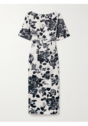 Emilia Wickstead - Kora Floral-print Twill Midi Dress - Blue - UK 6,UK 8,UK 10,UK 12,UK 14,UK 16,UK 18