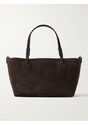 Métier - Cala 21 Small Braided Leather-trimmed Suede Tote - Brown - One size