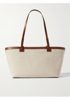 Métier - Cala 32 Leather-trimmed Linen Tote - Off-white - One size