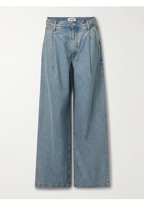 AGOLDE - Ellis Pleated Low-rise Wide-leg Jeans - Blue - 23,24,25,26,27,28,29,30,31,32