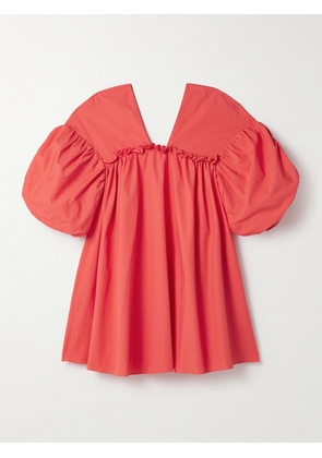 Kika Vargas - + Net Sustain Annie Ruffled Cotton-poplin Mini Dress - Red - xx small,x small,small,medium,large,x large