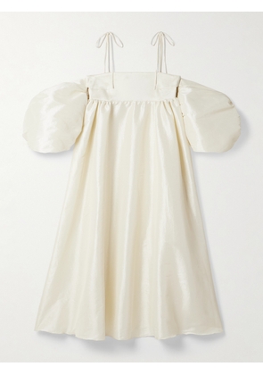 Kika Vargas - + Net Sustain Roberta Cold-shoulder Taffeta Midi Dress - White - x small,small,medium,large
