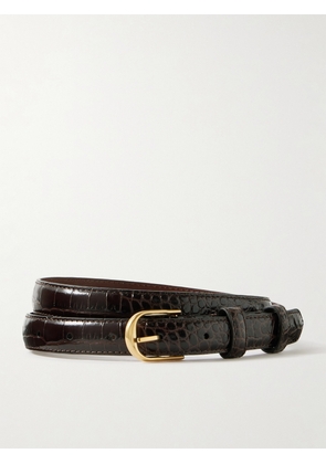 Nili Lotan - Jane Croc-effect Leather Belt - Brown - 70,75,80,85,90