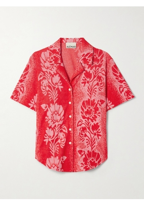 ALÉMAIS - Martha Organic Cotton-blend Terry Shirt - Red - UK 4,UK 6,UK 8,UK 10,UK 12,UK 14,UK 16